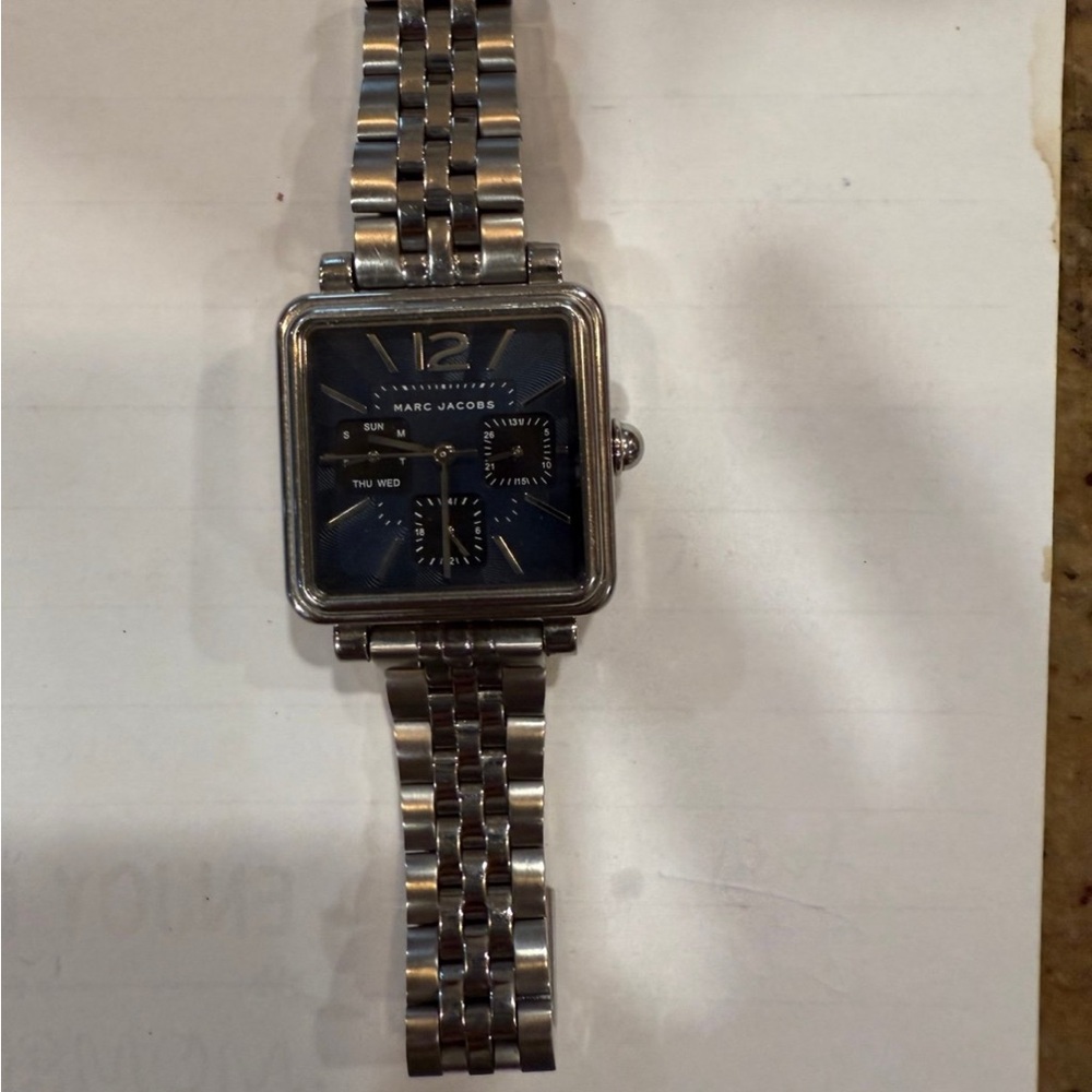 Marc Jacobs Silver and Blue Watch, MJ3570